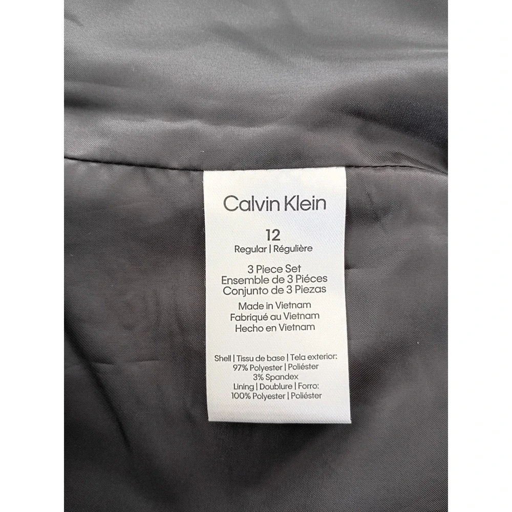Calvin Klein Boys 12 Charcoal Gray Blazer‎ Suit Jacket Formal Wedding